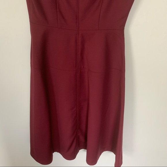 KATE SPADE SATURDAY Mahogany Red Deep V Neck A Line Dress - Picture 8 of 12